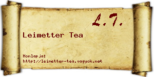 Leimetter Tea névjegykártya